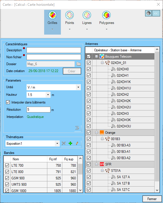 Interface de carte