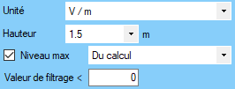 Paramètres récepteurs (hauteur unique)