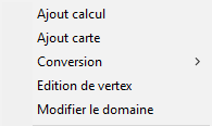 Menu contextuel sur domaine ajout de calcul