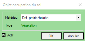 Interface de l'occupation du sol