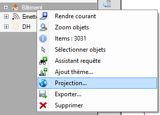Modifier la projection des données