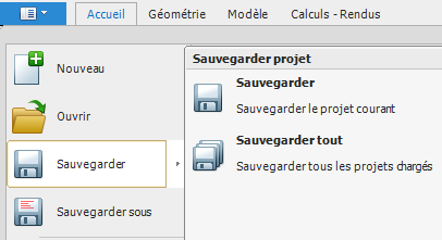 Sauvegarder un projet