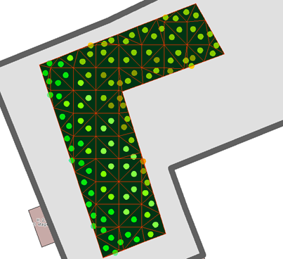 Détail du maillage d'une terrasse