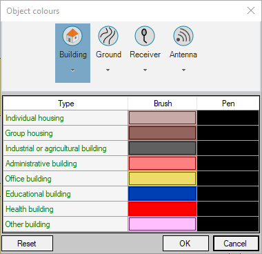 Interface de modification des couleurs d'objets
