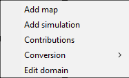 Menu contextuel sur domaine ajout de calcul
