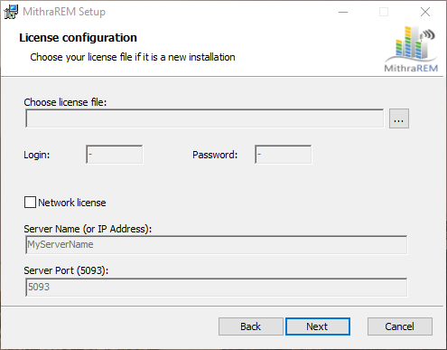 Interface to set the licence