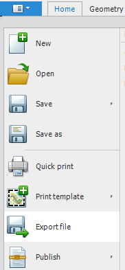 Export from menu File