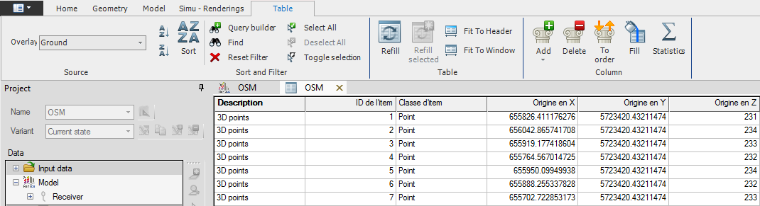 Tab and window table