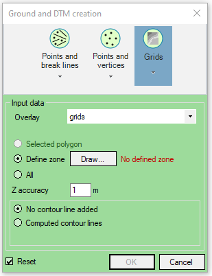 Input of ground (Grids)