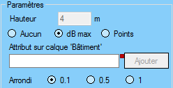 Paramètres dBMax - Calcul horizontal