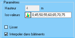 Paramètres isovaleurs surfaces