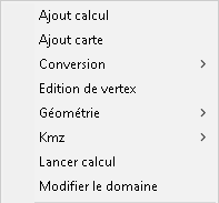 Menu contextuel sur domaine ajout de calcul