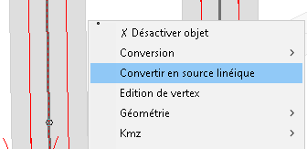 Conversion en source linéique