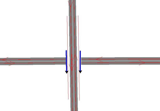 Ajouter une ligne terrain à la base du pont permet de mieux prendre en compte la butte créée par le pont (la plateforme représentant le haut de la butte)