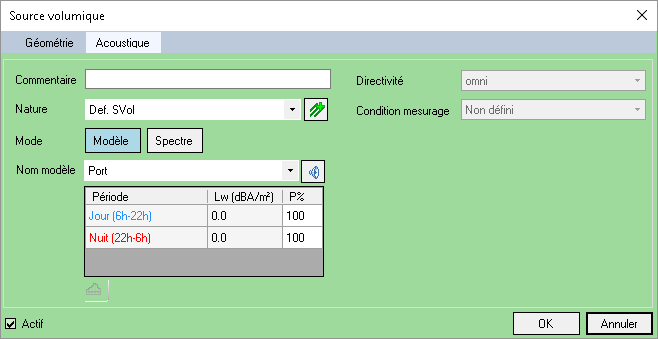 Source volumique - acoustique (modèle)