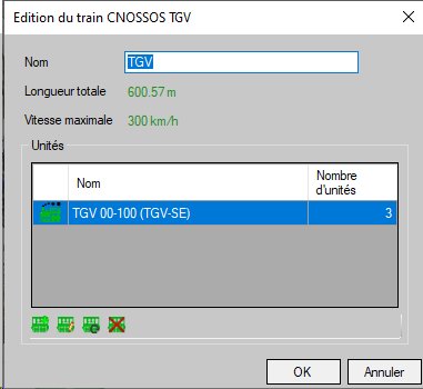 Edition d'un train CNOSSOS