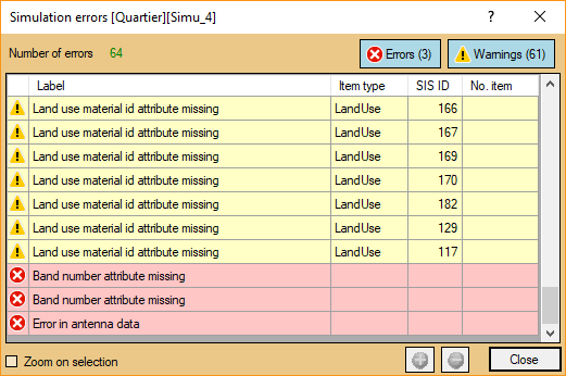 Simulation report window