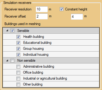 Receiver resolution for facade simulation