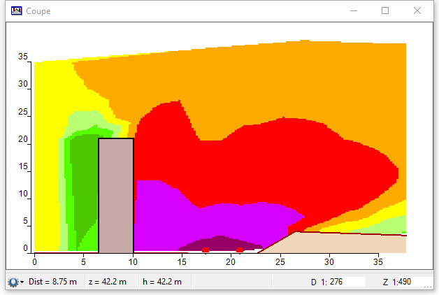 Vertical map with a grid