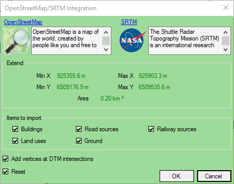 Interface to import Open Street Map data