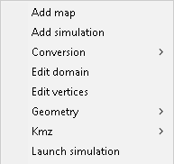 Contextual menu on domain