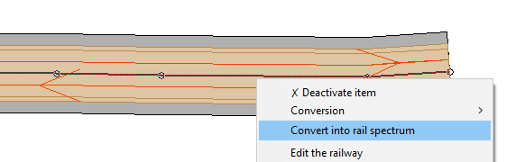 Conversion into rail spectrum