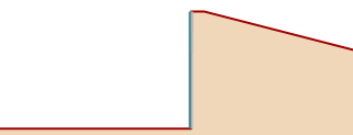 Cross section of a retaining barrier