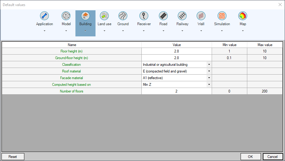 Building settings