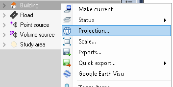 Modify the projection of the dataset