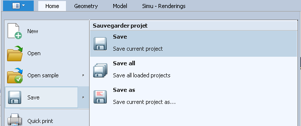 Save a project