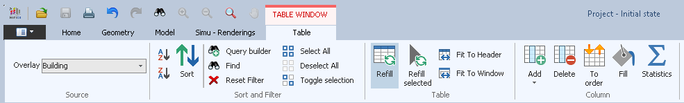 Table tab