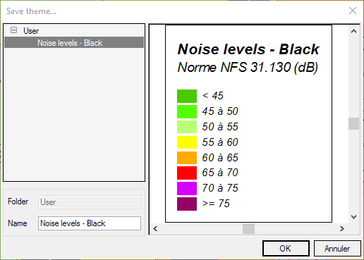 Interface to save a theme