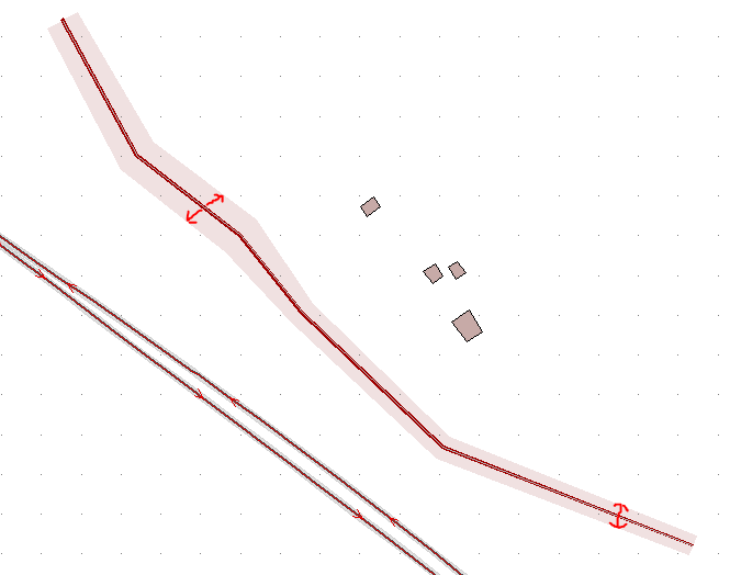 The mound has a variable width depending oo the 3D line used when integrating, and the elevation of the ground on which it is situated (the slope being considered as fixed)