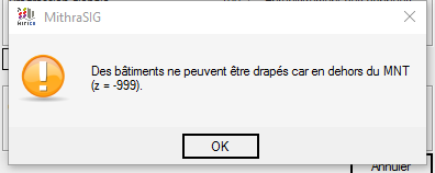 Erreur lors du drapage des objets