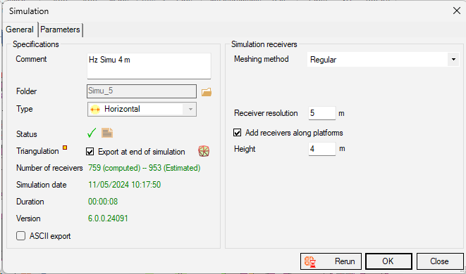 Simulation: general settings