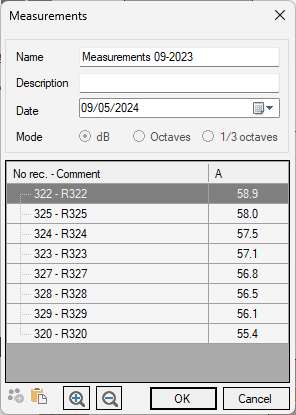 Measurements interface