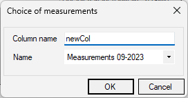 Add a column from a measurements campaign