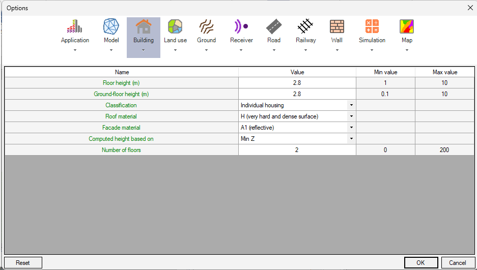 Building settings