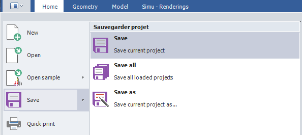 Save a project