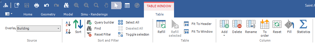 Table tab