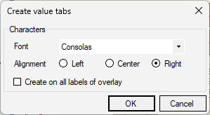 Create value tabs