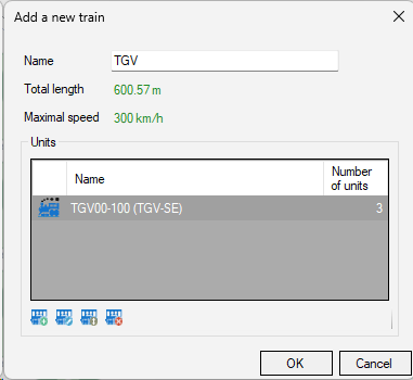 Edit of a CNOSSOS train