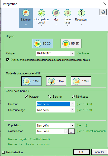 Intégration des bâtiments