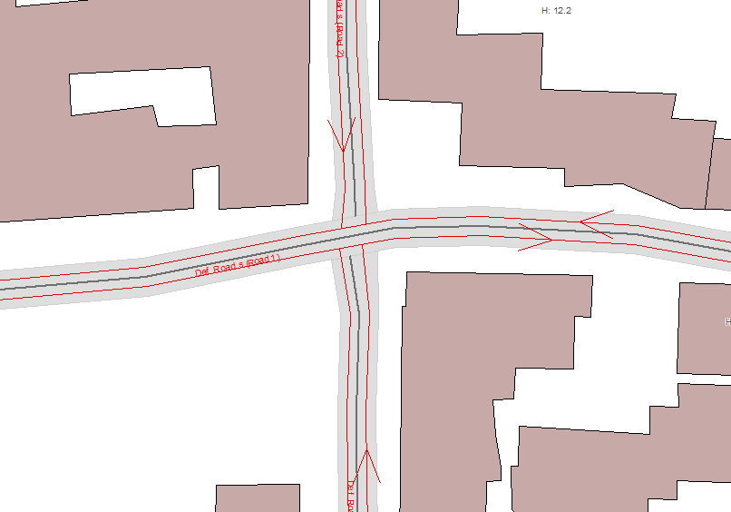 Remarque : il est possible de modifier individuellement chaque contour de plateforme et chaque trafic pour ajuster l'intersection