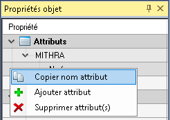 Ajout/Suppression d'un attribut depuis la fenêtre Propriété objet