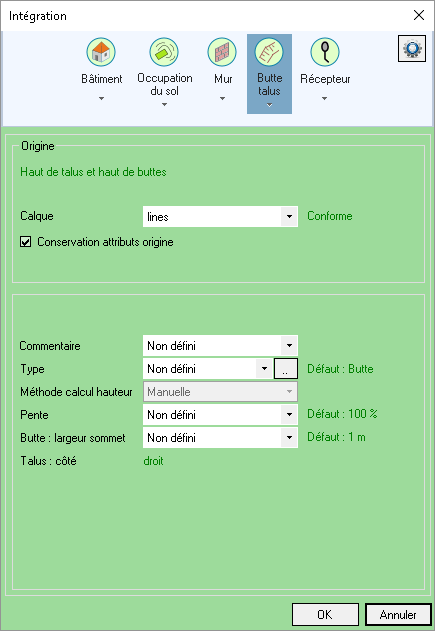 Intégration des buttes / talus