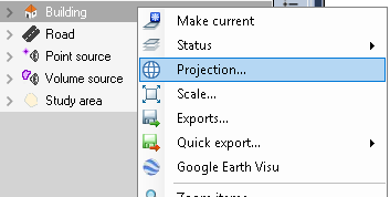 Modify the projection of the dataset Modify the projection of the dataset